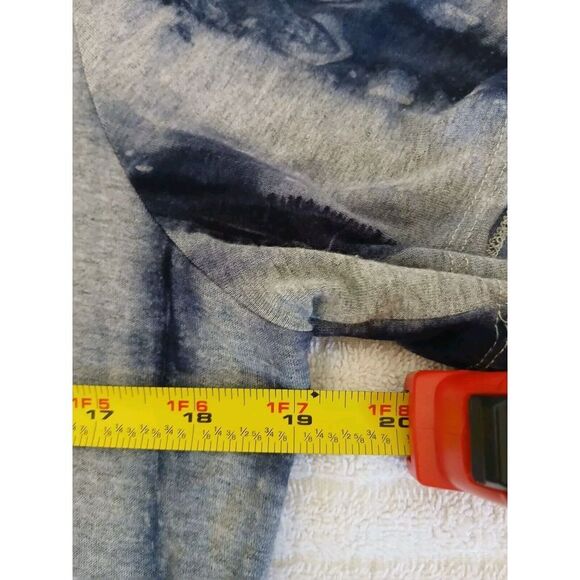 One World Womens Shirt Medium Gray Blue Short Sleeve V Neck Sequin Rayon Tee - Picture 10 of 15